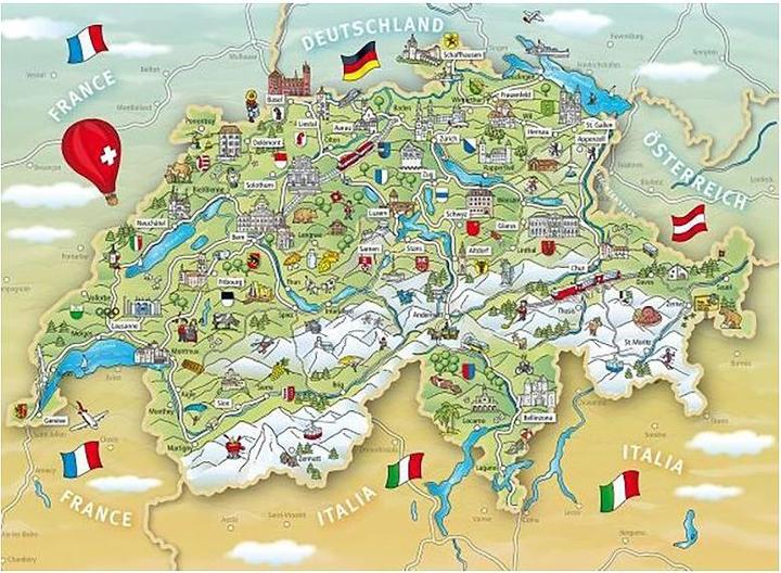 Actual product image Illustrated map of Switzerland (1000 pieces)