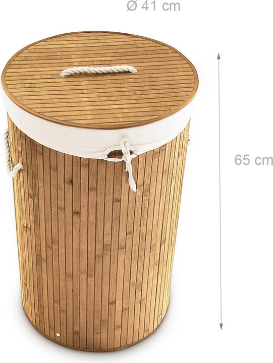 Immagine prodotto Relaxdays Cesto portabiancheria rotondo (70 l)