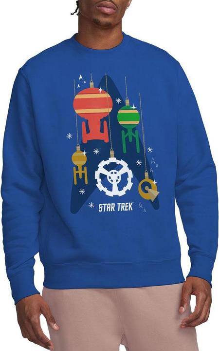 Actual product image Unisex Adult Spaceship Bauble Christmas Sweatshirt (XXL)