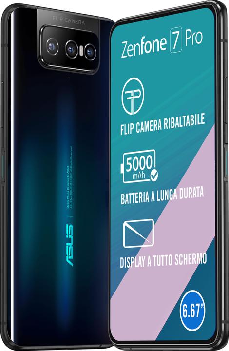 Produktbild ASUS Zenfone 7 Pro (256 GB, Aurora Black, 6.67", Dual SIM, 64 Mpx, 5G)