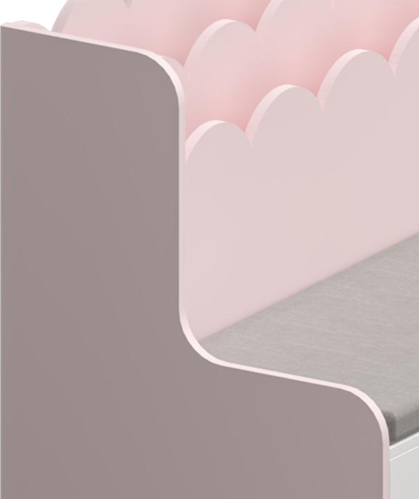 Actual product image En.Casa Kindersitzbank mit Regal Vestnes 100x45x70 cm Cotton Candy/Weiss