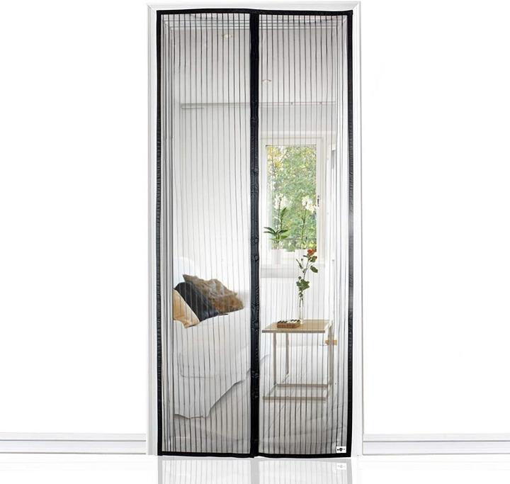 Actual product image Werkstein Magnetic door insect screen fly curtain mosquito net (140 x 240 cm)
