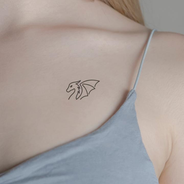 Actual product image minink Temporary tattoo - Cute dragon