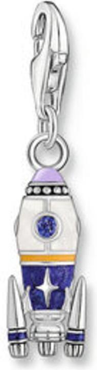 Produktbild Thomas Sabo Charm-Anhänger Rakete mit bunter Kaltemaille Silber geschwärzt (925er Silber, Emaille)