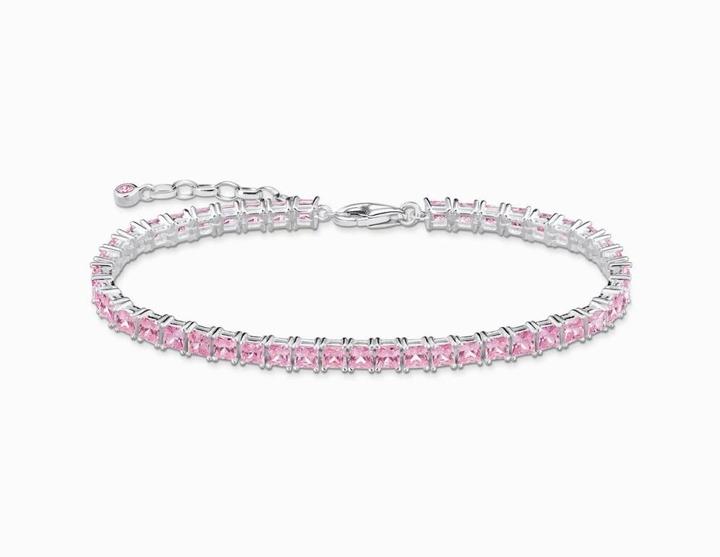 Immagine prodotto Thomas Sabo Bracciale tennis pietre rosa argento (19 cm, Argento 925)