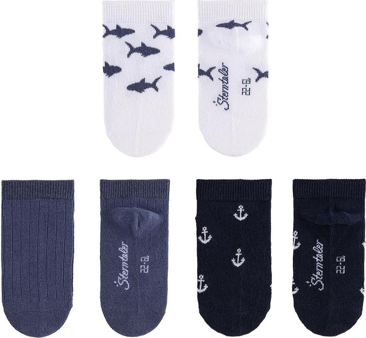 Produktbild Sterntaler Sneaker Söckchen 3er-Pack Haie (3er Pack, 23 - 26)