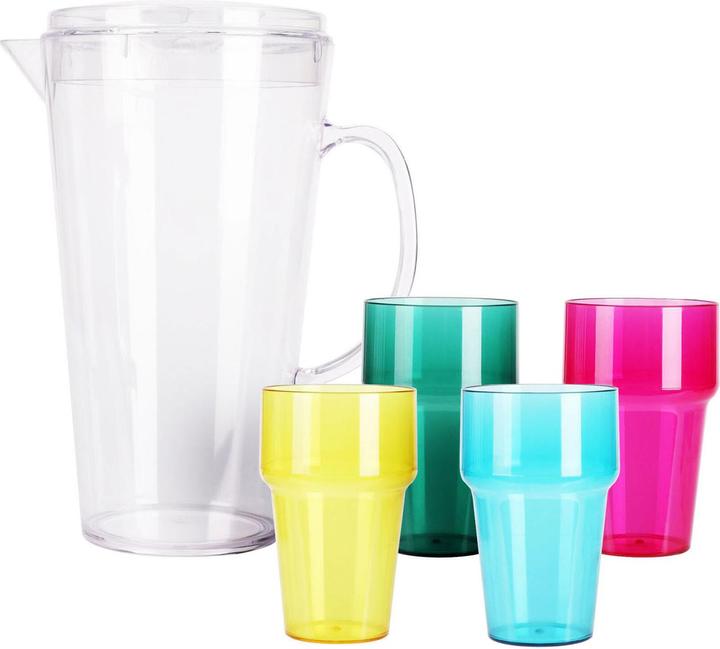 Actual product image Practical jug with 4 coloured cups, 2.2 l (2.20 l)