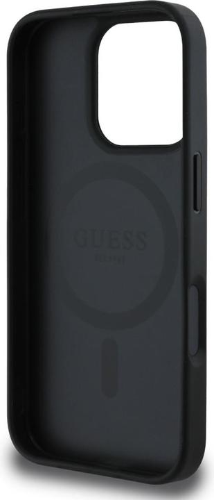 Actual product image Guess Case Grained Hot Stamp Peony Triangle Logo MagSafe for iPhone 16 Pro black (Apple iPhone 16 Pro)