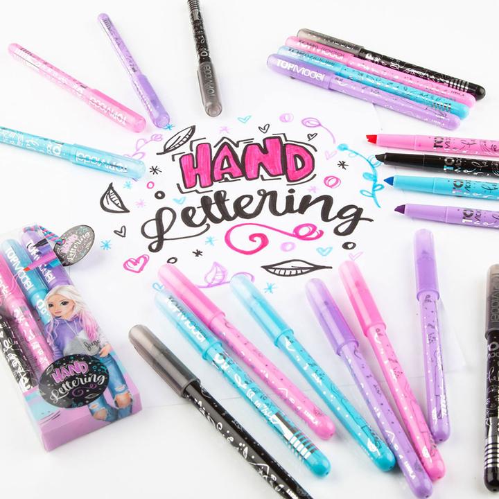 Actual product image Depesche Handlettering Set Top Model 4 Pens (Black, Violet, Pink, Turquoise, 4 x)