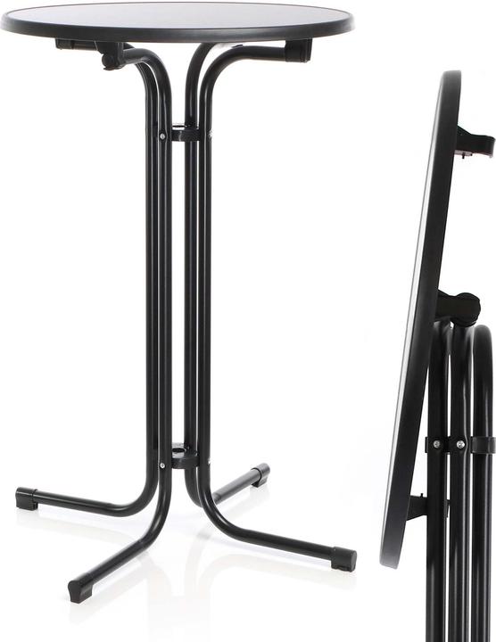 Immagine prodotto Wiltec Tavolo bistrot pieghevole Toboli nero Ø 80 cm tavolo alto tavolo bar tavolo festa rotondo