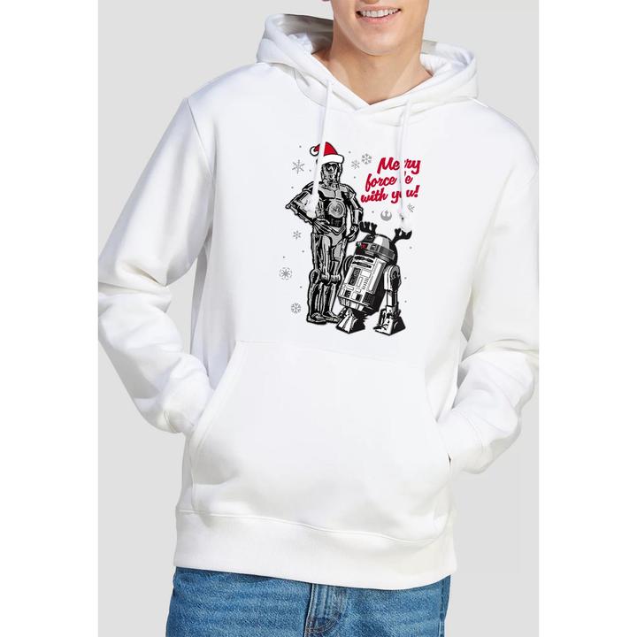 Actual product image Star Wars Mens Merry Christmas Droids Hoodie (M)