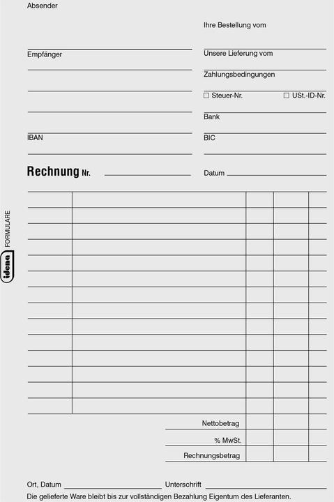 Immagine prodotto Idena Libro delle fatture A5 2x40 fogli FSC-Mix (80 x)