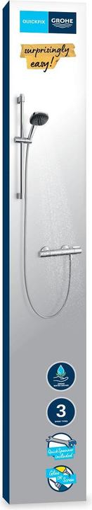 Produktbild Grohe Precision Trend QuickFix Thermostat-Duscharmatur und Vitalio Comfort 110 Brausestangenset, Länge 600