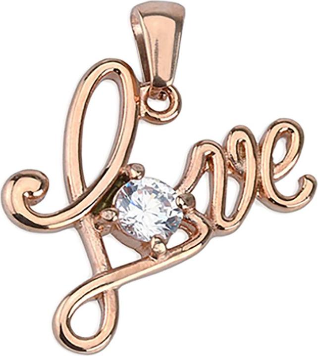 Immagine prodotto Star Piercing Ciondolo Love in oro rosa con cristallo (Acciaio chirurgico 316L)