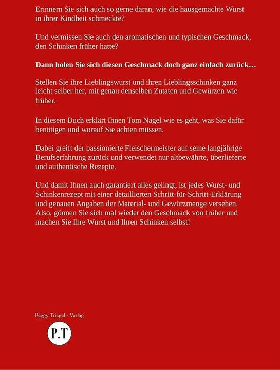 Image du produit Altdeutsche Wurstrezepte (Allemand, Tom Nagel, 2021)