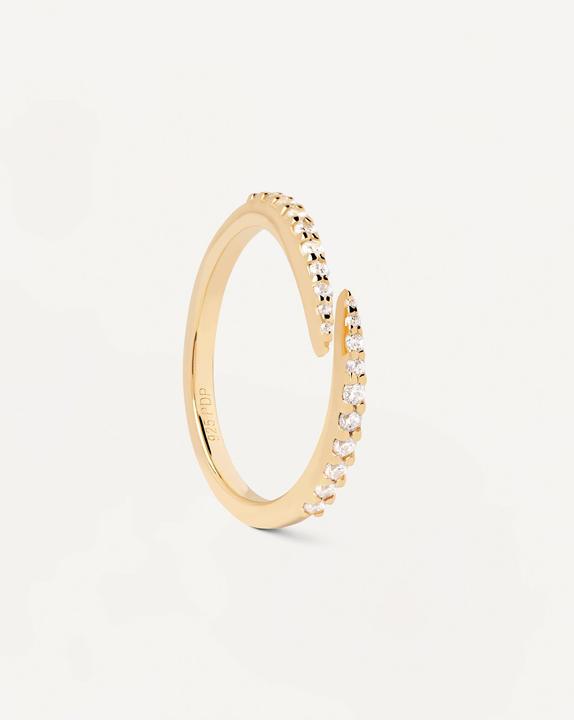 Actual product image Pd Paola PDPAOLA - PozlacenÃ½ otevÅ™enÃ½ prsten s ÄirÃ½mi zirkony EMBRACE Gold AN01-805 - Circuit: 52 mm (52, 925 Silver)