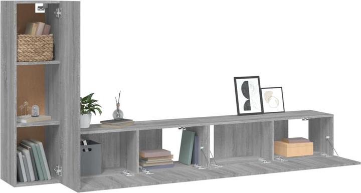 Produktbild VidaXL 3-tlg. TV-Schrank-Set Grau Sonoma Holzwerkstoff,Farbe: Grau (100 x 30 x 30 cm)