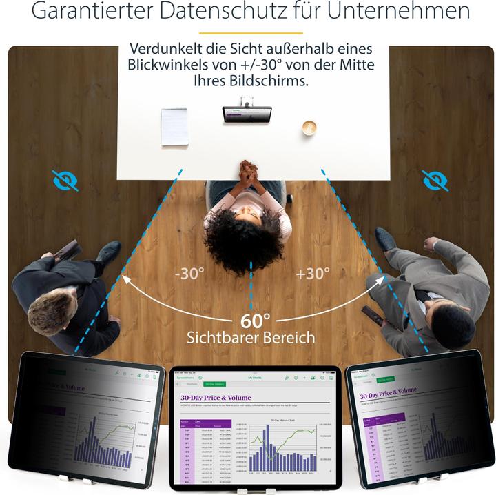 Produktbild StarTech com 4-Wege Blickschutz für 11-Zoll iPad Pro, für Hoch- und Querformat, Touch-fähig, +/- 30 (25 Stück)