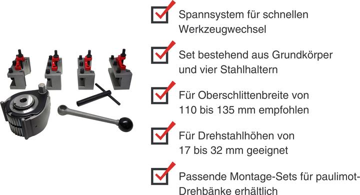 Immagine prodotto Paulimot Schnellwechsel-Stahlhalter-Set, passend für "System Multifix", Grösse B