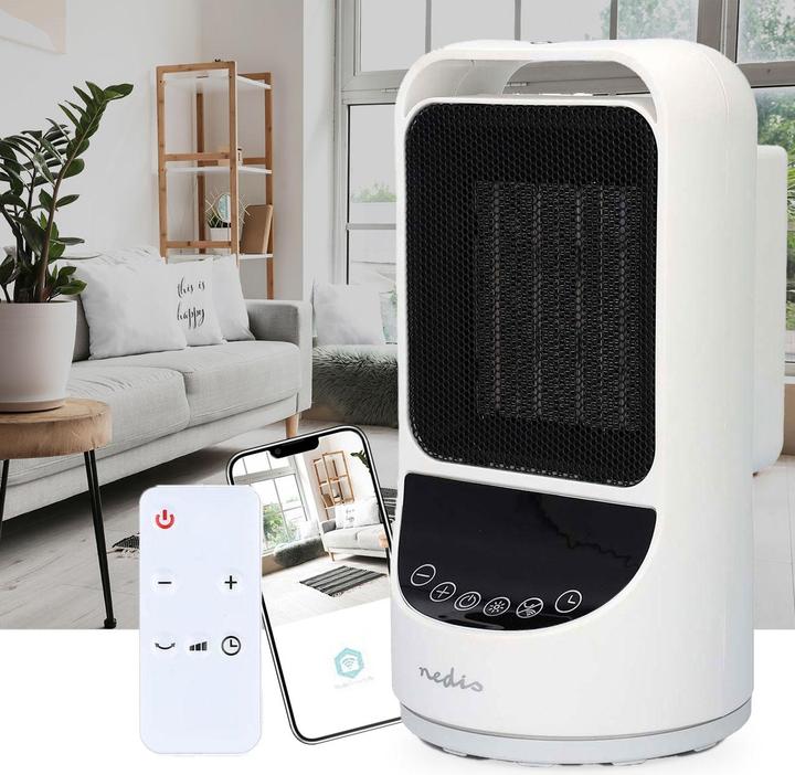 Actual product image Nedis SmartLife ceramic PTC fan heater | Wi-Fi | 1500 W | 2 heat settings | oscillation | display (1500 W)