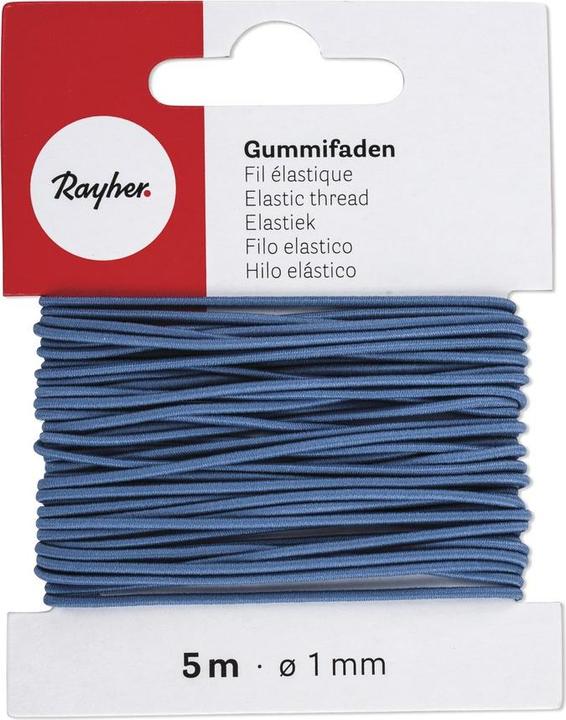 Actual product image Rayher Rubber thread 1mm medium blue 5m