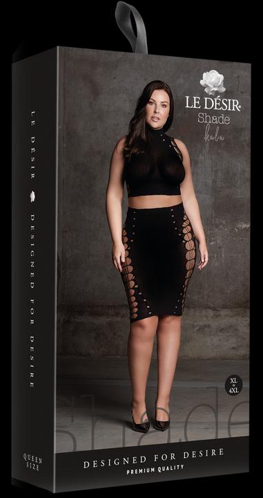 Productafbeelding Le Désir Kala XXXVII - Two Piece met coltrui, croptop en rok - Plus Size (Eén maat voor iedereen)