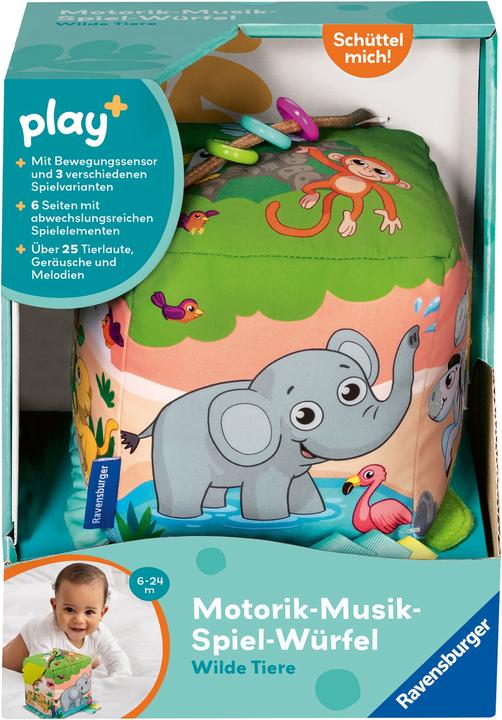 Productafbeelding Ravensburger Motorische vaardigheden muziekspel kubus: Wilde dieren