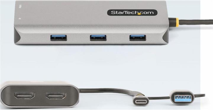 Produktbild StarTech COM USB-C & USB-A Multiport Adapter Dual HDMI 4K/1080p 3-Port USB Hub USB-C to A Dongle Min (USB-C, 3 Ports)