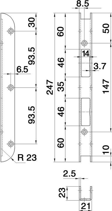 Produktbild Glutz Renovationsschliessbleche B-1151 für Fräslehre MUCK SBFL 32 (Schliessblech)