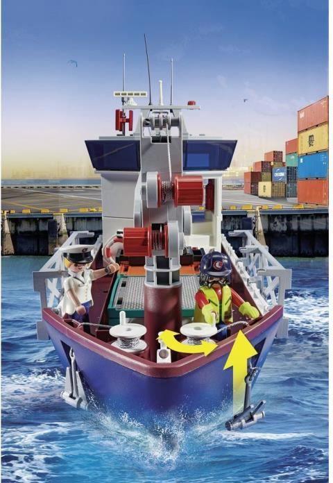 Produktbild Playmobil Grosses Containerschiff mit Zollboot (70769, Playmobil City Action)