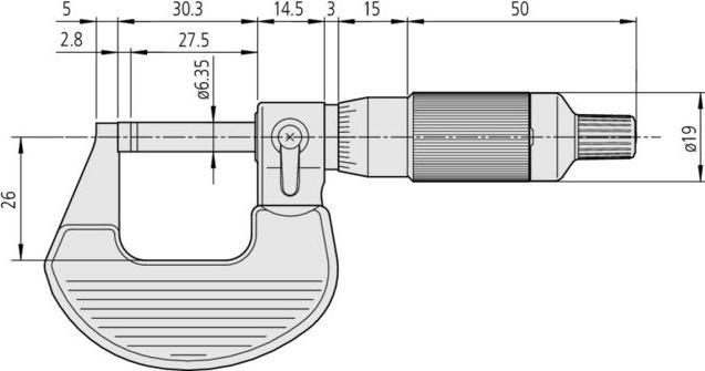 Actual product image Mitutoyo External micrometer (2.50 cm)