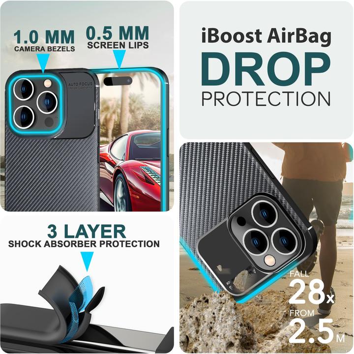 Produktbild Nalia Carbon Look Silikon Hülle (Apple iPhone 15 Pro Max)