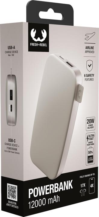 Productafbeelding Fresh'N Rebel Powerbank (12000 mAh, 20 W, 44.40 Wh)