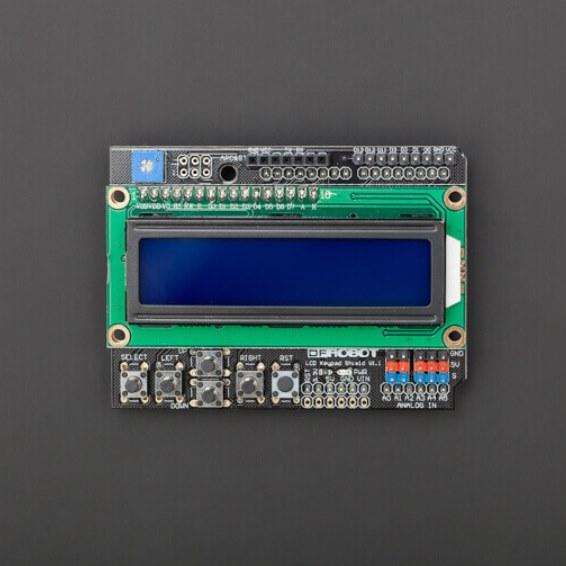 Actual product image DFRobot 1602 LCD Keypad Shield for Arduino