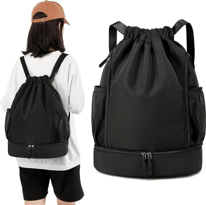 Image du produit Only-Bags.Store Sac à dos à cordon de serrage de grande capacité, sac à dos de rangement portable avec poches
