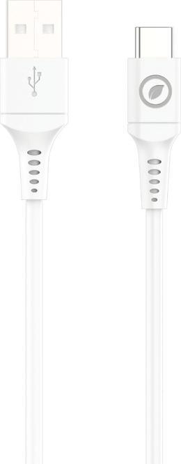 Image du produit Muvit Cable USB-A USB-C 2m Plastique Recyclé Blanc (2 m, USB 2.0)
