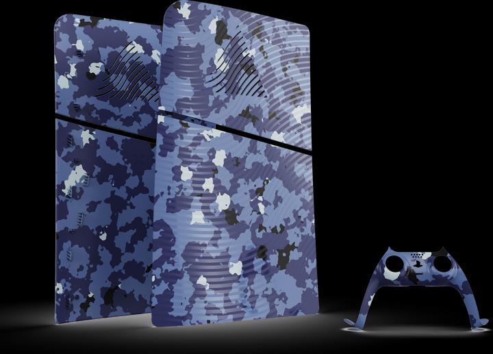 Actual product image Maxx Tech PS5 Slim Face Plates - Blue Wave Camo (PS5) (PS5)