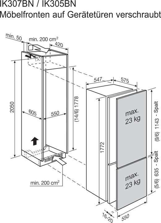 Nährwerte und Zutaten Electrolux IK305BNR (281 l)
