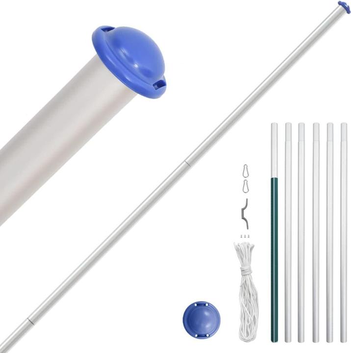 Actual product image VidaXL Flagpole divisible silver 6.23 m aluminium, colour