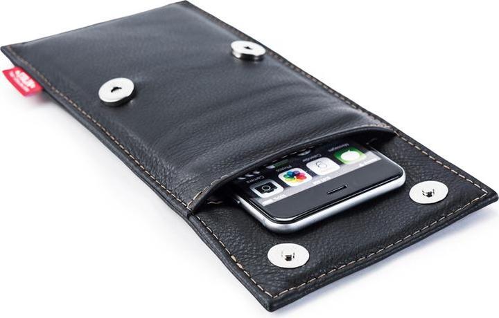 Immagine prodotto Stalin PhoneBag in vera pelle Big Black con cuciture grigio scuro (Universale)