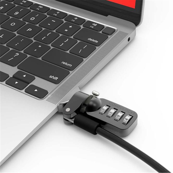Actual product image Maclocks Ledge MacBook Air 2020 M1 T-slot Ledge Lock Adapter with Combination Cable Lock
