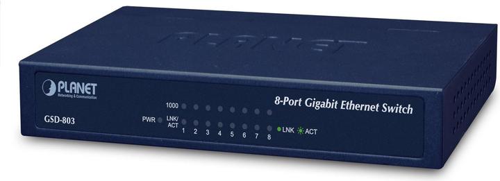 Actual product image Digitus 8 x 1000Base-T 16Gbps, 8K, 1Mbit PLANET / / Unmanaged (8 Ports)