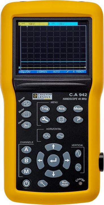 Produktbild Chauvin Arnoux C.A 942 Hand-Oszilloskop (Scope-Meter) 40MHz 2-Kanal 2 GSa/s 2.5 kpts 8 Bit Handgerä (CAT III 600V)