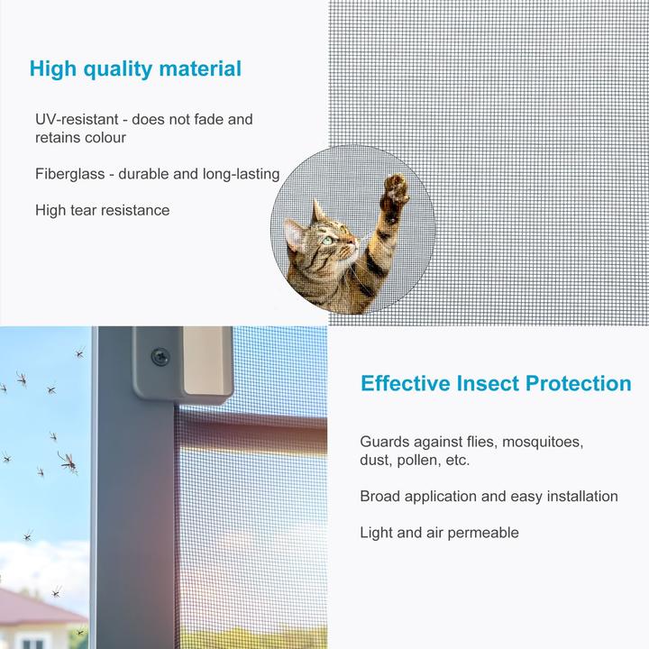 Immagine prodotto Intirilife Rete da mosca grigia con larghezza di 80 cm (80 x 0,1 cm)