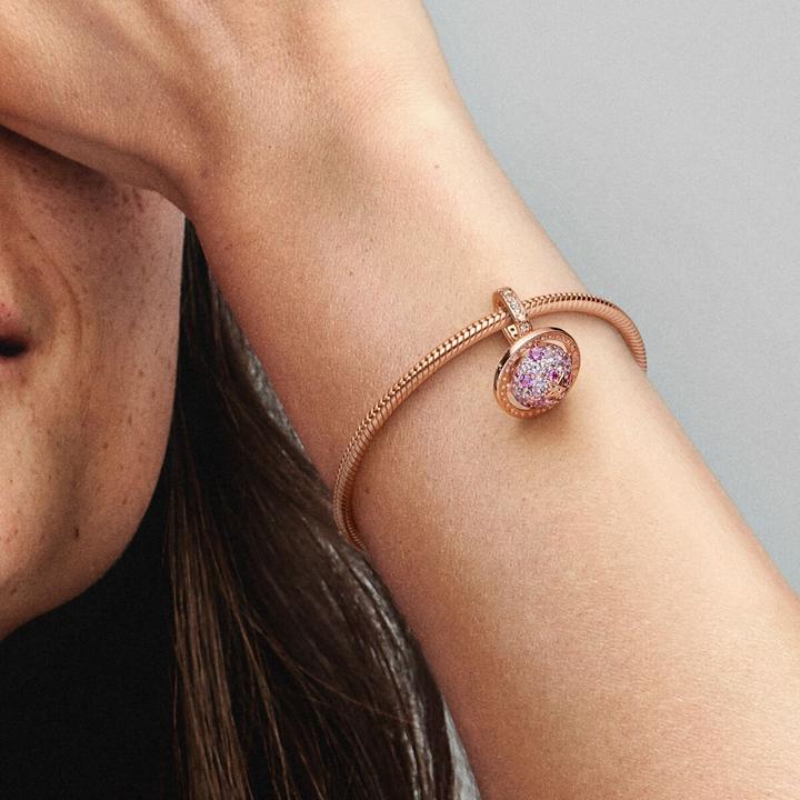 Actual product image Pandora Planet Saturn sparkling charm (Metal, rose gold-plated)
