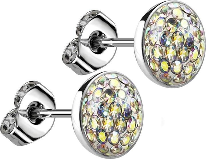 Image du produit Star Piercing Boucles d'oreilles argent plateau cristal multicolore (sans laiton, Acier chirurgical 316L)