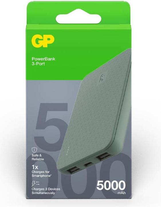 Immagine prodotto GP Batteries GP PowerBank Serie B+ 5000 mAh verde muschio (5000 mAh)