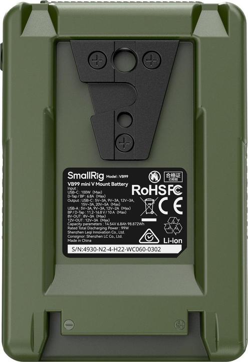 Actual product image SmallRig VB99 mini V Mount Batteryï¼Orangeï¼4929 (Rechargeable battery)