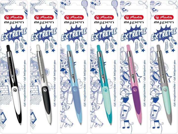 Produktbild Herlitz Kugelschreiber my.pen Schwarz Weiss Silber (Schwarz, Weiss, 1 x)