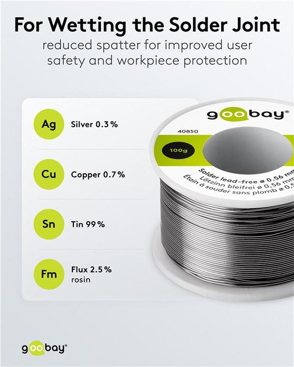 Produktbild Goobay Profi Lötzinn bleifrei, ø 0,56 mm, 100 g (Lötzinn)
